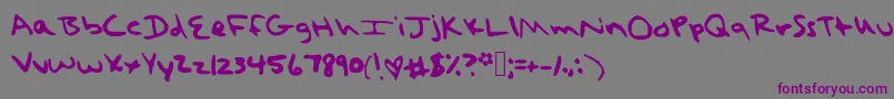 TaylorSwiftHandwritingFont Font – Purple Fonts on Gray Background