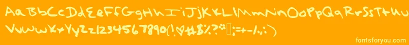 TaylorSwiftHandwritingFont Font – Yellow Fonts on Orange Background
