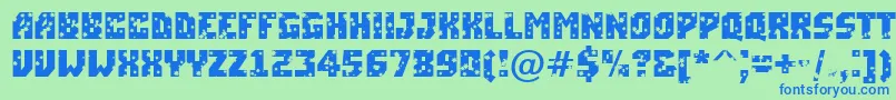 ASimplerstrs-fontti – siniset fontit vihreällä taustalla