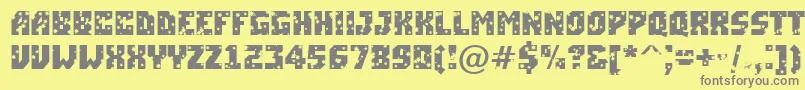 フォントASimplerstrs – 黄色の背景に灰色の文字