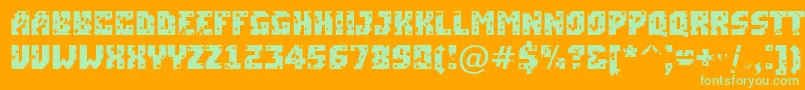 Шрифт ASimplerstrs – зелёные шрифты на оранжевом фоне