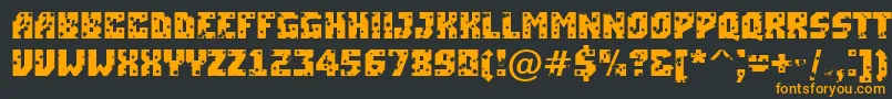 ASimplerstrs-Schriftart – Orangefarbene Schriften auf schwarzem Hintergrund