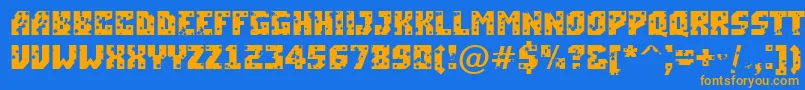 ASimplerstrs Font – Orange Fonts on Blue Background