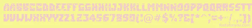 ASimplerstrs-fontti – vaaleanpunaiset fontit keltaisella taustalla