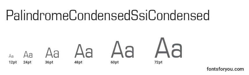 Размеры шрифта PalindromeCondensedSsiCondensed