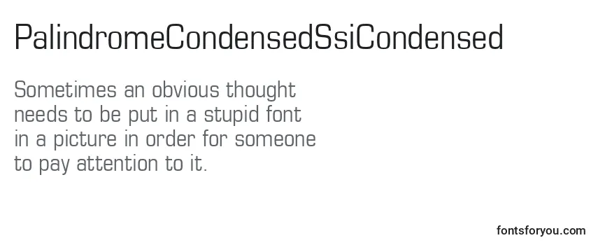 PalindromeCondensedSsiCondensed Font