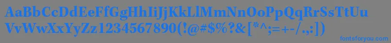 Шрифт KeplerstdBoldscncapt – синие шрифты на сером фоне