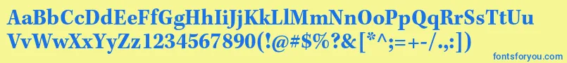 KeplerstdBoldscncapt Font – Blue Fonts on Yellow Background