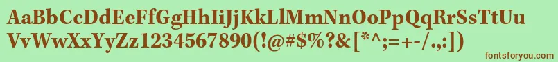 Fonte KeplerstdBoldscncapt – fontes marrons em um fundo verde