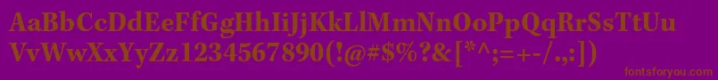 Fonte KeplerstdBoldscncapt – fontes marrons em um fundo roxo