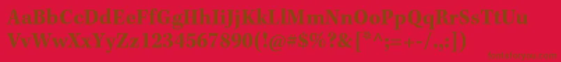 KeplerstdBoldscncapt-fontti – ruskeat fontit punaisella taustalla