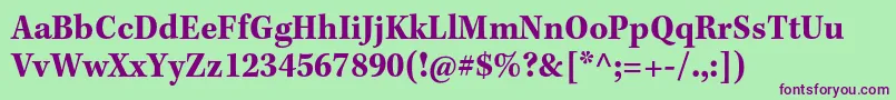 KeplerstdBoldscncapt Font – Purple Fonts on Green Background