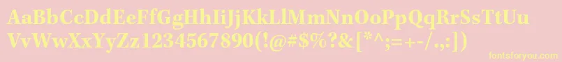 KeplerstdBoldscncapt-Schriftart – Gelbe Schriften auf rosa Hintergrund