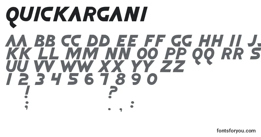 Fuente QuickArgani - alfabeto, números, caracteres especiales