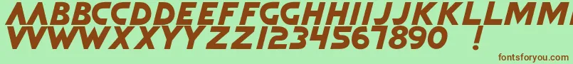 QuickArgani-fontti – ruskeat fontit vihreällä taustalla