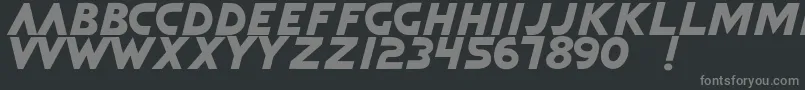 QuickArgani-fontti – harmaat kirjasimet mustalla taustalla