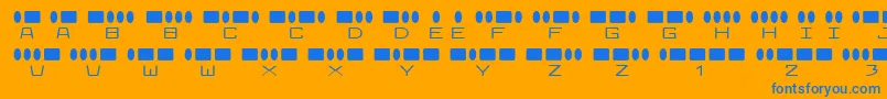 フォントRadiosin – オレンジの背景に青い文字