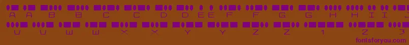 フォントRadiosin – 紫色のフォント、茶色の背景