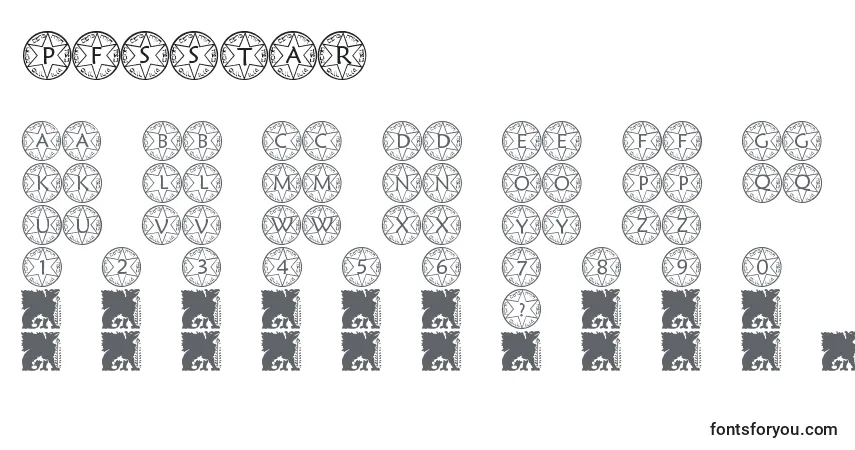 Schriftart PfSstar – Alphabet, Zahlen, spezielle Symbole
