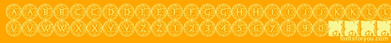 PfSstar Font – Yellow Fonts on Orange Background