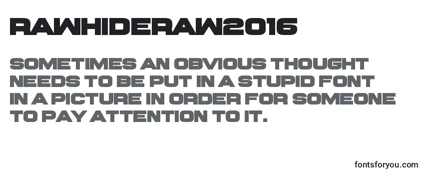Überblick über die Schriftart RawhideRaw2016