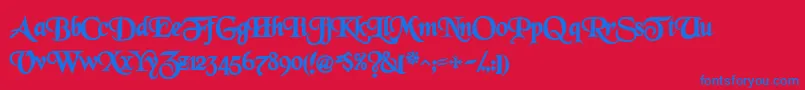 GrenelefescriptsskBold Font – Blue Fonts on Red Background