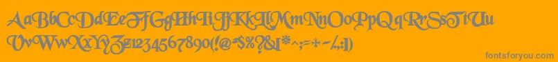 GrenelefescriptsskBold-Schriftart – Graue Schriften auf orangefarbenem Hintergrund