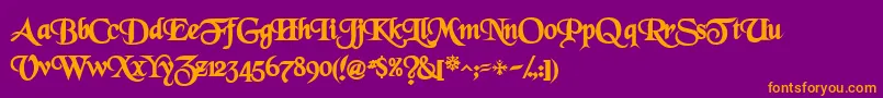 GrenelefescriptsskBold Font – Orange Fonts on Purple Background