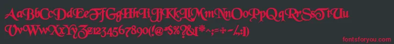 GrenelefescriptsskBold Font – Red Fonts on Black Background