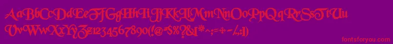 GrenelefescriptsskBold-Schriftart – Rote Schriften auf violettem Hintergrund