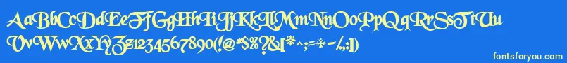 GrenelefescriptsskBold Font – Yellow Fonts on Blue Background