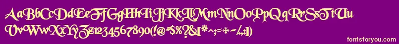 GrenelefescriptsskBold Font – Yellow Fonts on Purple Background