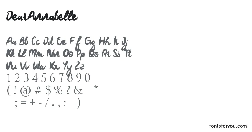 Czcionka DearAnnabelle – alfabet, cyfry, specjalne znaki