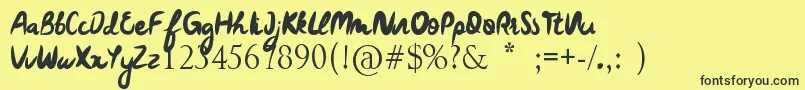 DearAnnabelle Font – Black Fonts on Yellow Background