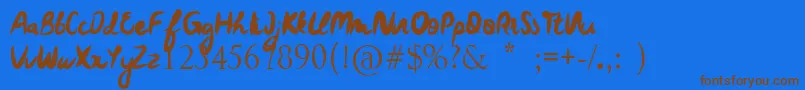 DearAnnabelle Font – Brown Fonts on Blue Background