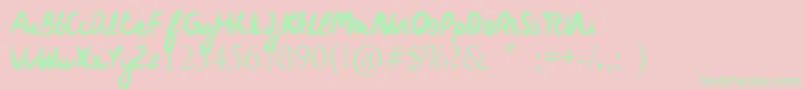 DearAnnabelle Font – Green Fonts on Pink Background