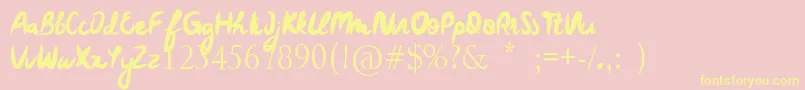 Weitere Informationen zur DearAnnabelle-Schriftart DearAnnabelle-Schriftart – Gelbe Schriften auf rosa Hintergrund