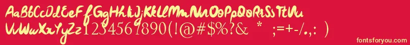 DearAnnabelle Font – Yellow Fonts on Red Background