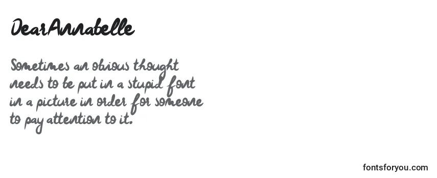 Review of the DearAnnabelle Font