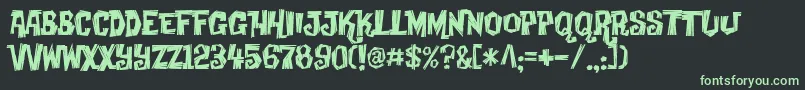 Шрифт Creakyfrank – зелёные шрифты на чёрном фоне