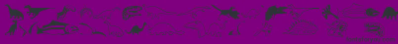 フォントDinosfnt – 紫の背景に黒い文字