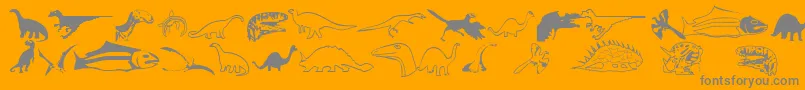 Dinosfnt-Schriftart – Graue Schriften auf orangefarbenem Hintergrund