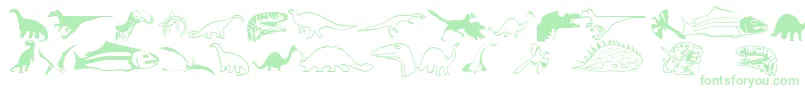 Dinosfnt-Schriftart – Grüne Schriften auf weißem Hintergrund