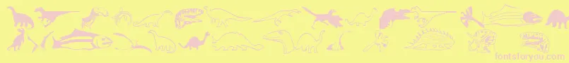 Police Dinosfnt – polices roses sur fond jaune