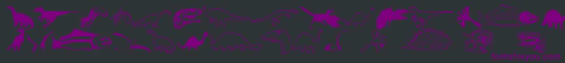 Fonte Dinosfnt – fontes roxas em um fundo preto