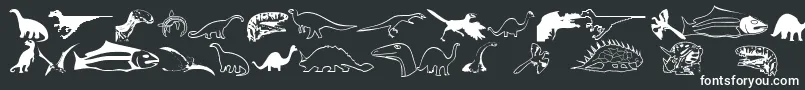 Dinosfnt-Schriftart – Weiße Schriften auf schwarzem Hintergrund