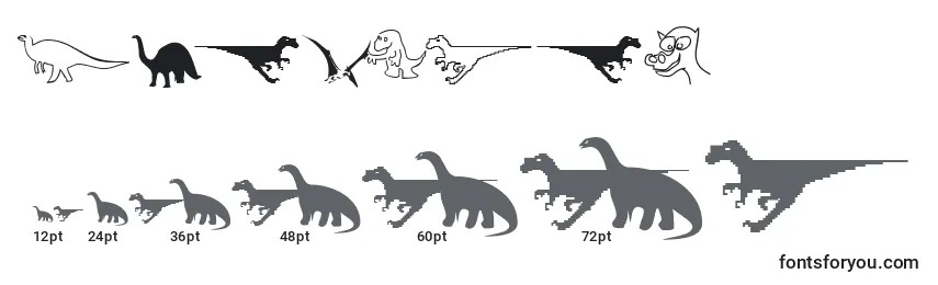 Größen der Schriftart Dinosfnt