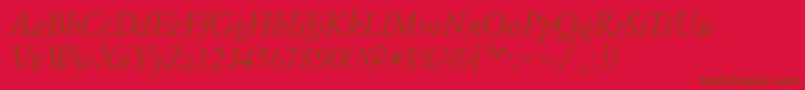 ItalianGarfeldItalic Font – Brown Fonts on Red Background
