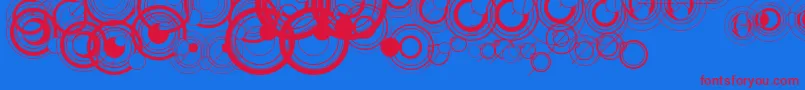 WsSimpleGallifreyan-Schriftart – Rote Schriften auf blauem Hintergrund