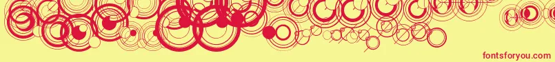 Czcionka WsSimpleGallifreyan – czerwone czcionki na żółtym tle
